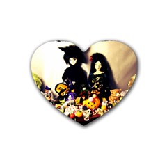 Old Halloween Photo Heart Coaster (4 Pack) 