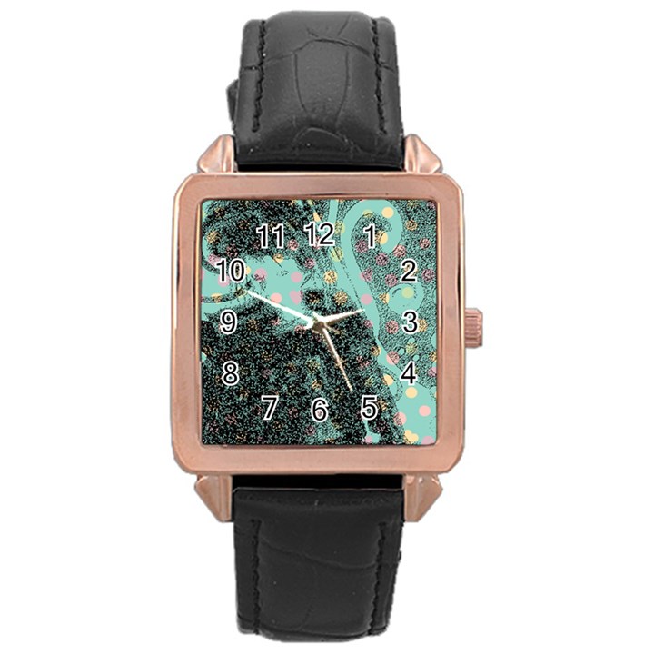 Grainy Angelica Rose Gold Leather Watch 