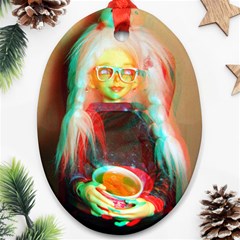 Eating Lunch 3d Ornament (oval) by snowwhitegirl