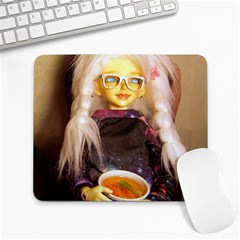 Eating Lunch Large Mousepads by snowwhitegirl