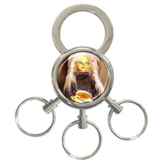 Eating Lunch 3-ring Key Chains by snowwhitegirl