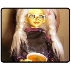 Eating Lunch Fleece Blanket (medium)  by snowwhitegirl