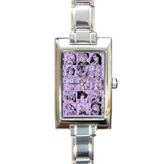 Lilac Yearbook 1 Rectangle Italian Charm Watch by snowwhitegirl