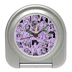 Lilac Yearbook 1 Travel Alarm Clock by snowwhitegirl