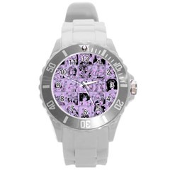 Lilac Yearbook 1 Round Plastic Sport Watch (l) by snowwhitegirl