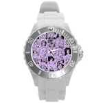 Lilac Yearbook 1 Round Plastic Sport Watch (L) Front