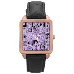 Lilac Yearbook 1 Rose Gold Leather Watch  by snowwhitegirl