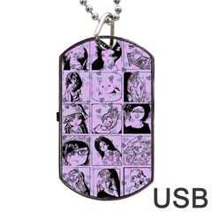 Lilac Yearbook 2 Dog Tag Usb Flash (one Side) by snowwhitegirl