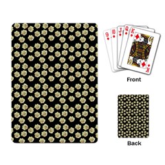 Antique Flowers Black Playing Card by snowwhitegirl