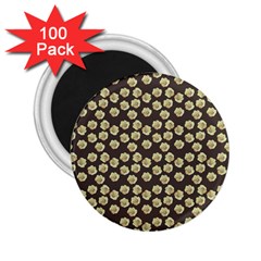 Antique Flowers Brown 2 25  Magnets (100 Pack)  by snowwhitegirl