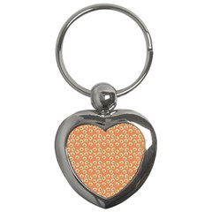 Antique Flowers Peach Key Chains (Heart) 