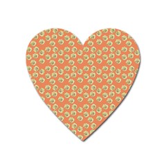 Antique Flowers Peach Heart Magnet