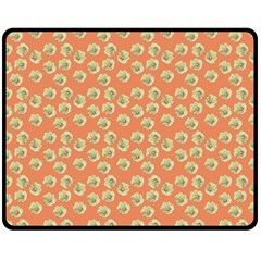 Antique Flowers Peach Fleece Blanket (Medium) 