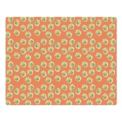 Antique Flowers Peach Double Sided Flano Blanket (Large) 