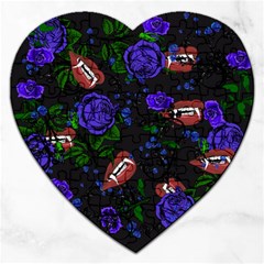 Blue Rose Vampire Jigsaw Puzzle (heart) by snowwhitegirl