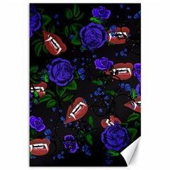 Blue Rose Vampire Canvas 12  X 18   by snowwhitegirl