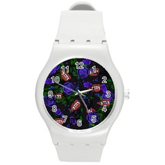 Blue Rose Vampire Round Plastic Sport Watch (m) by snowwhitegirl