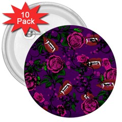 Purple  Rose Vampire 3  Buttons (10 Pack)  by snowwhitegirl