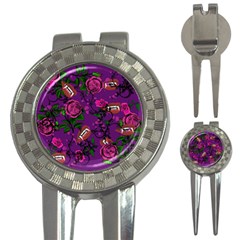 Purple  Rose Vampire 3-in-1 Golf Divots by snowwhitegirl