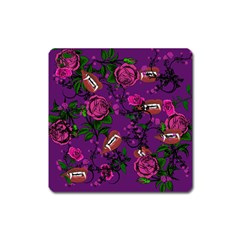 Purple  Rose Vampire Square Magnet by snowwhitegirl