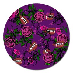 Purple  Rose Vampire Magnet 5  (round) by snowwhitegirl