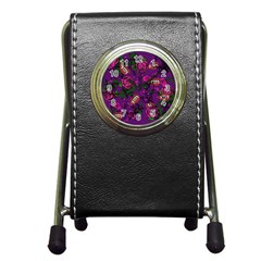 Purple  Rose Vampire Pen Holder Desk Clock by snowwhitegirl