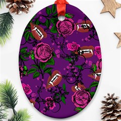 Purple  Rose Vampire Oval Ornament (two Sides) by snowwhitegirl