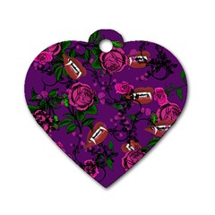 Purple  Rose Vampire Dog Tag Heart (two Sides) by snowwhitegirl