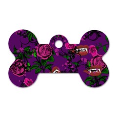 Purple  Rose Vampire Dog Tag Bone (two Sides) by snowwhitegirl