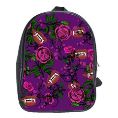 Purple  Rose Vampire School Bag (large) by snowwhitegirl