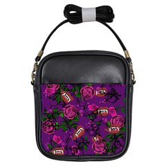 Purple  Rose Vampire Girls Sling Bag by snowwhitegirl