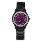 Purple  Rose Vampire Stainless Steel Round Watch Front