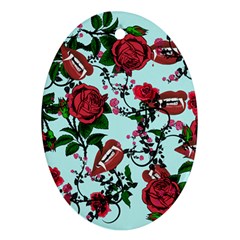 Light Blue Rose Vampire Ornament (Oval)