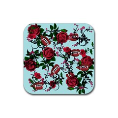 Light Blue Rose Vampire Rubber Coaster (Square) 