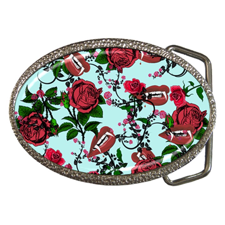 Light Blue Rose Vampire Belt Buckles