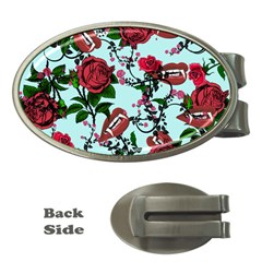 Light Blue Rose Vampire Money Clips (Oval) 