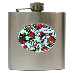 Light Blue Rose Vampire Hip Flask (6 oz)