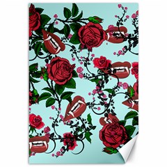 Light Blue Rose Vampire Canvas 12  x 18  