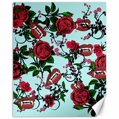 Light Blue Rose Vampire Canvas 11  x 14  