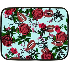 Light Blue Rose Vampire Double Sided Fleece Blanket (Mini) 