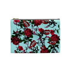 Light Blue Rose Vampire Cosmetic Bag (Medium)