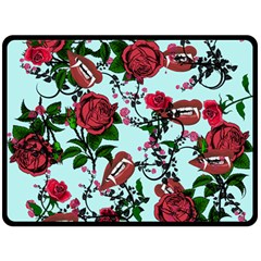 Light Blue Rose Vampire Fleece Blanket (Large) 