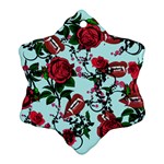 Light Blue Rose Vampire Ornament (Snowflake) Front