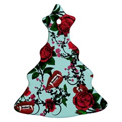 Light Blue Rose Vampire Christmas Tree Ornament (Two Sides)