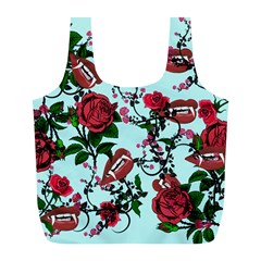 Light Blue Rose Vampire Full Print Recycle Bag (L)