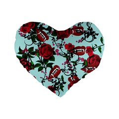 Light Blue Rose Vampire Standard 16  Premium Flano Heart Shape Cushions