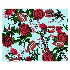 Light Blue Rose Vampire Double Sided Flano Blanket (Medium) 