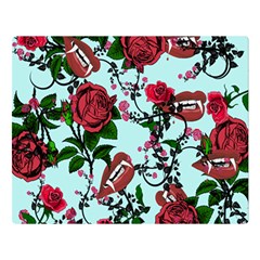 Light Blue Rose Vampire Double Sided Flano Blanket (Large) 