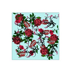 Light Blue Rose Vampire Satin Bandana Scarf