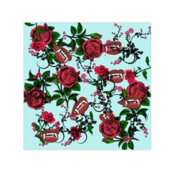 Light Blue Rose Vampire Small Satin Scarf (Square)